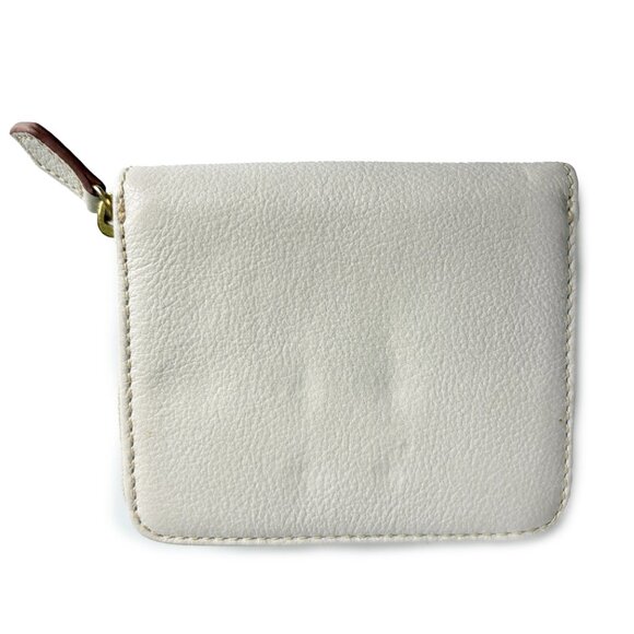 Dooney & Bourke Pebble Leather Zip Aound Wallet White Ivory Vintage - Picture 5 of 8